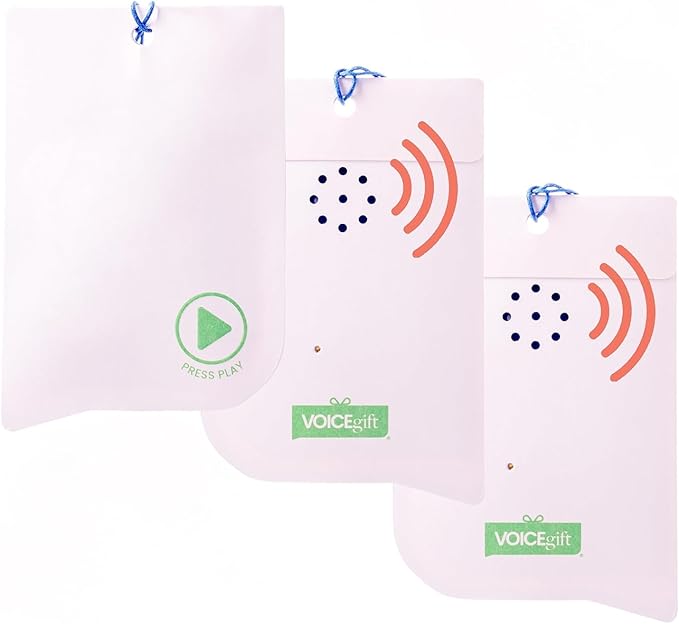 VOICEGIFT 60-Second Audio Recorders for Gift, Back to School Voice Recordable GiftTags for Teachers & Students | Seashell | 3 Pack