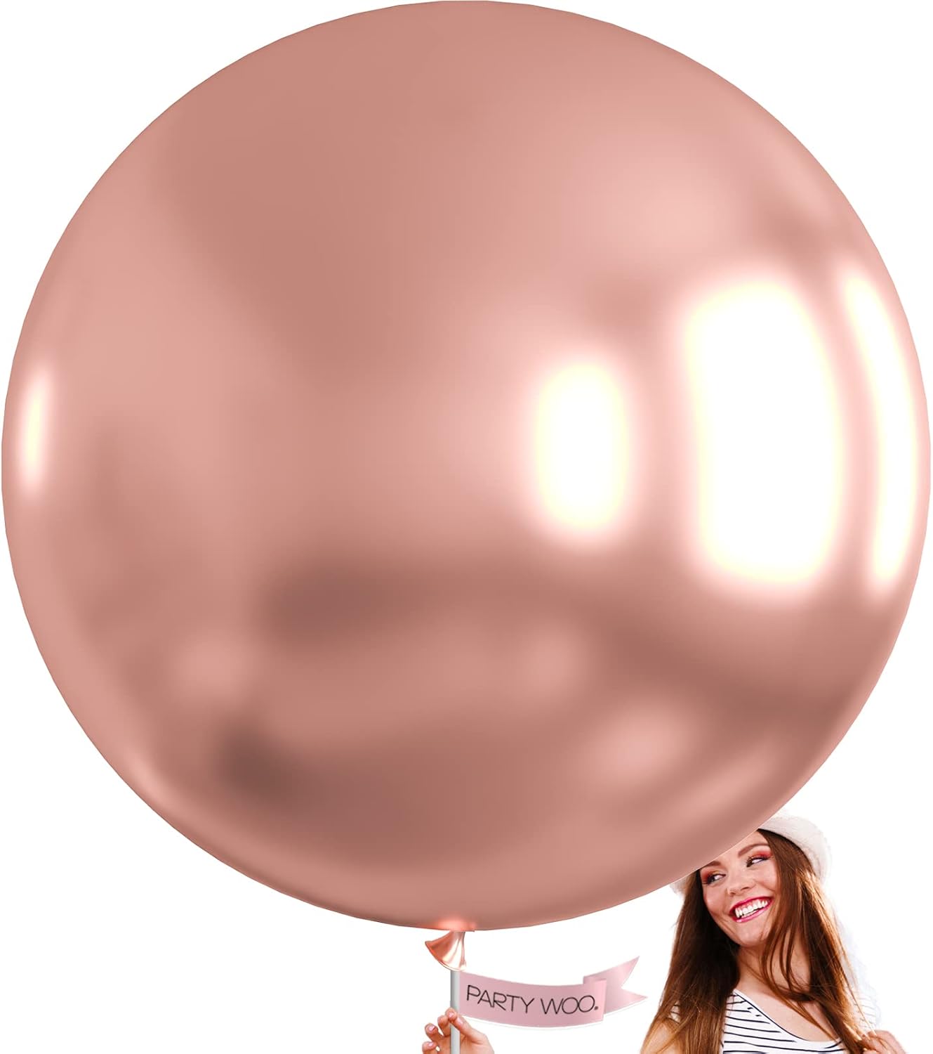 PartyWoo Metallic Rose Gold Balloons, 4 pcs 36 Inch Large Rose Gold Metallic Balloons, Big Rose Gold Balloons for Balloon Garland Balloon Arch as Party Decorations, Wedding Decorations, Rose Gold-G107