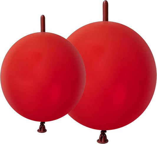 Dark Red Link Balloons 6 & 12 Inch – 120 Pcs Latex Linking Balloons for Wedding & Party Decor