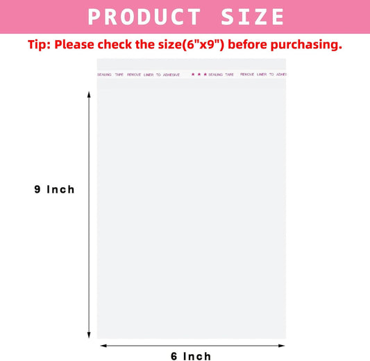Morepack Self Sealing Cellophane Bags,6x9 Inches 200 Pcs Clear Cookie Bags Resealable Cellophane Bag for Packaging Cookies,Favors,Products,Candy