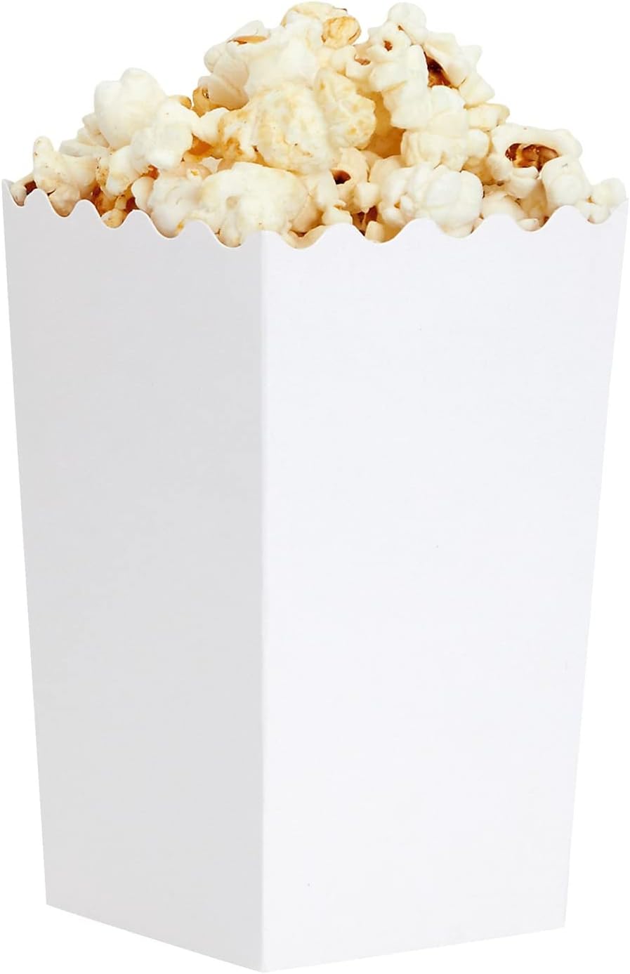 BLUE PANDA Popcorn Boxes for Party - 100 Pack, White, 3.3 x 5.5 x 3.5 In - White Popcorn Boxes for Movie Night