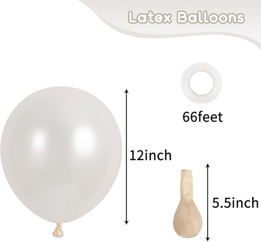 RUBFAC 120pcs Pearl White Balloons 12 Inches White Balloons, Bright Color Latex Party Ballons for Birthday Baby Shower Wedding Party Supplies Garland Arch Decoration