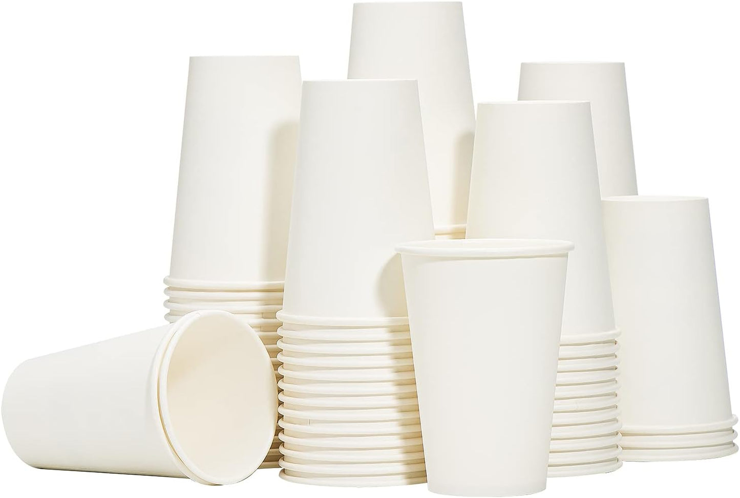 RACETOP Hot Paper Coffee Cups 12 oz [1000 Pack], Disposable Coffee Cups 12 oz, Upgraded Weight Of Paper, White