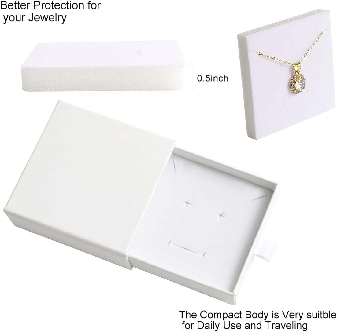 40Pcs White Small Jewelry Boxes 3.54×3.54×1.26in Cardboard Jewelry Gift Boxes Jewelry Packaging for Small Business for Necklace Ring Bracelet Earring Display Box
