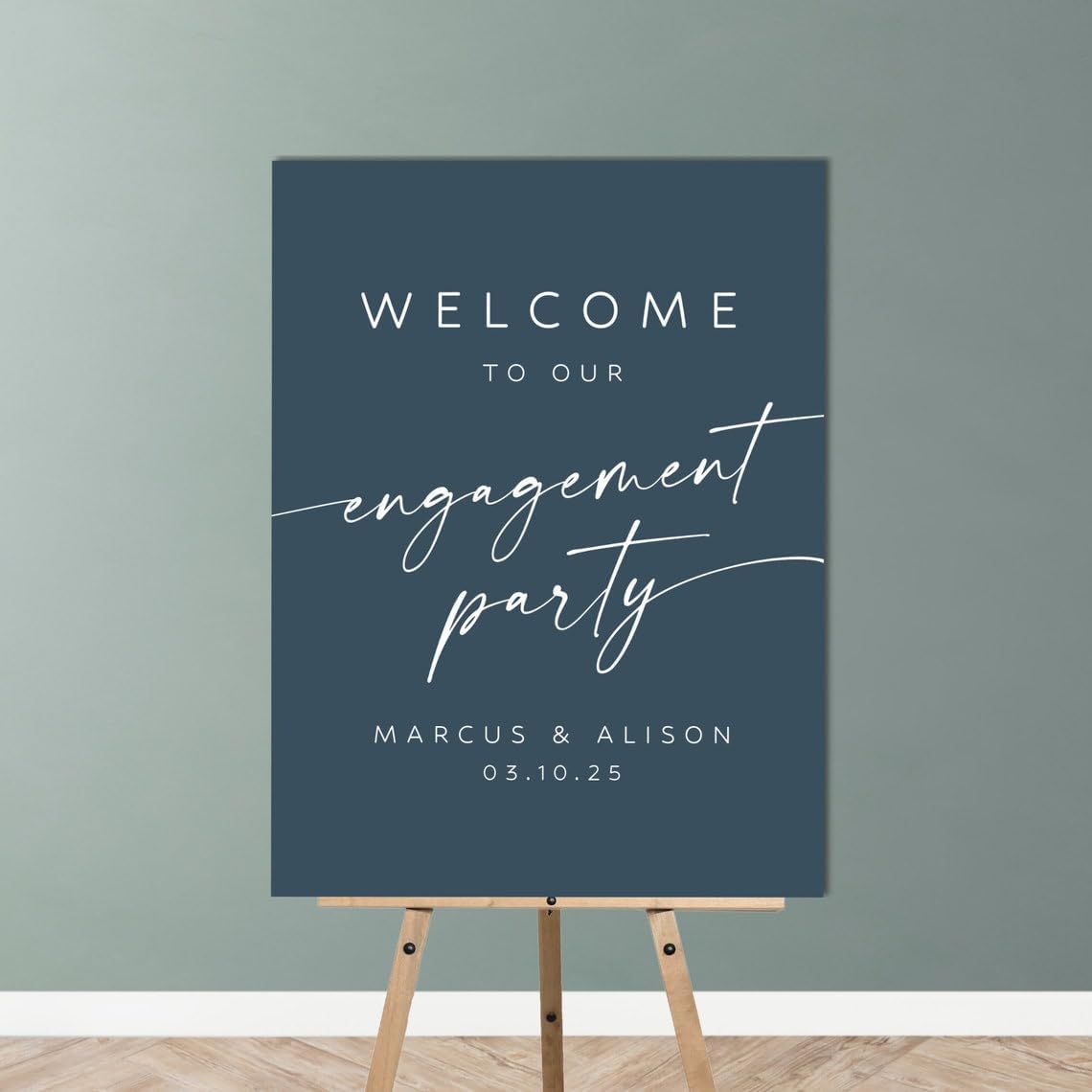 Engagement Party Welcome Sign, Custom Color Engagement Sign, Modern Minimalist Wedding Sign #1