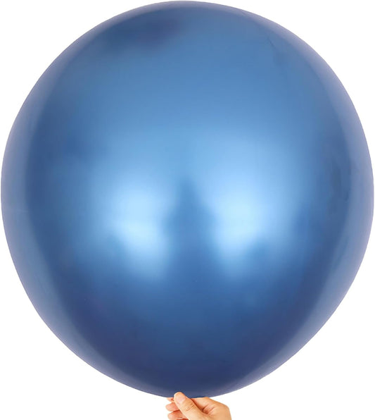 10pcs 18 inch Metallic Blue Balloons, Thick Latex Chrome Helium Balloons for Birthday Family Party Wedding Party Baby Shower Decoration Supplies