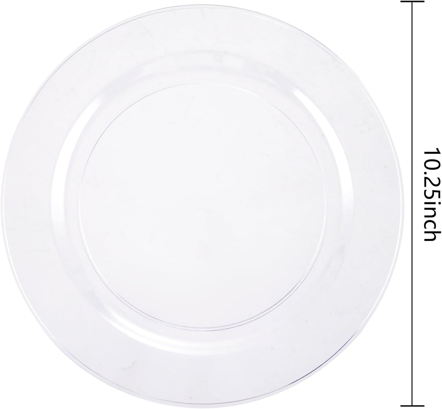 bUCLA 30PCS Clear Plastic Dinner Plates Disposable - 10.25" Heavy Duty Clear Plastic Plates for Party & Wedding