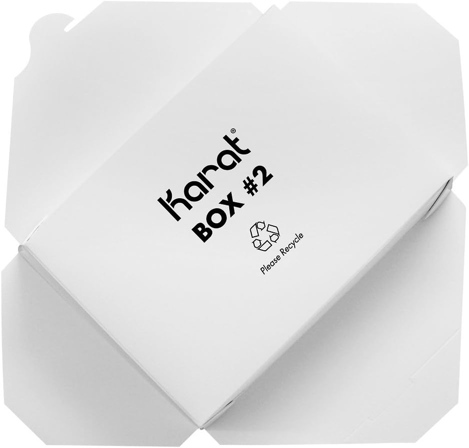 Karat FP-FTG54W 54 fl.oz. 7.8" x 5" X 1.8" Fold-to-Go Box #2, White (Pack of 200)