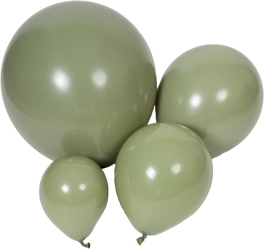 100pcs Sage Green Balloons 18 inch +12 inch +10 inch +5 inch Party Eucalyptus Olive Green Birthday Balloon Baby Shower Wedding Balloons