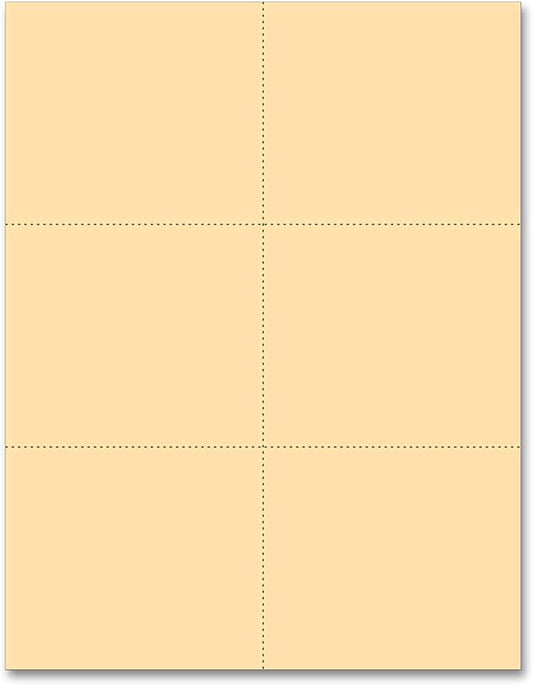 Laser Printer Blank Perforated Cards 6 up per Page (Manila, 6000 Cards)