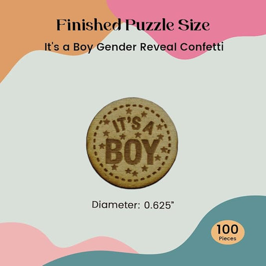 Confetti - Engraved Wood - Rustic Wooden Wedding Decor Party Table Scatter Decorations (It's a Boy)