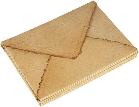 Wanderings Handmade Antiqued Envelope with Deckle Edge - 6.25 x 9.25 - Package of 25 Vintage Envelopes for Writers Invitations Wedding Stationary Love Letter - Cold Press Thick 150 GSM Recycled Paper