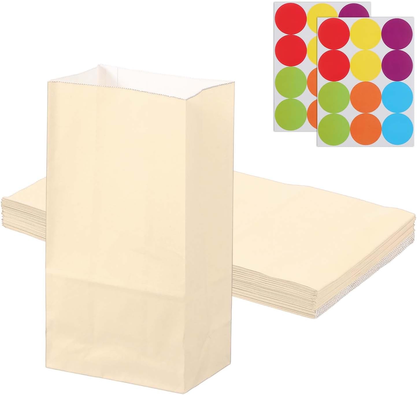 PATIKIL Party Favor Bag, 24 Pcs 5.1x3.1x9.4 Inch Medium Paper Candy Bags Gift Treat Celebration Halloween Goody Birthday Wedding Party with Stickers, Soft Orange