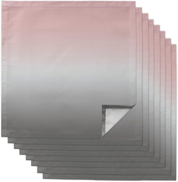 Cloth Napkins Pink and Grey Ombre Set of 8 Dinner Napkins Paper Soft Durable Washable Table Napkin Pink Gradient Color Reusable Napkins for Family Dinners Weddings and Everyday Use 20x20 Inch