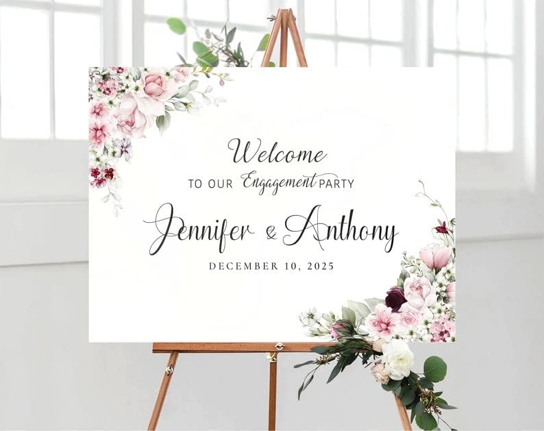 Personalized Engagement Welcome Sign, Engagement Party Sign, Engagement Decor, Engagement Decorations, Engagement Sign, Engaged Sign, We Are Engaged Welcome Sign #03
