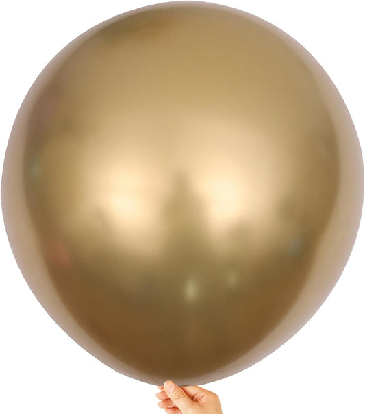 10pcs 18 inch Metallic Gold Balloons, Thick Latex Chrome Helium Balloons for Birthday Family Party Wedding Party Baby Shower Decoration Supplies