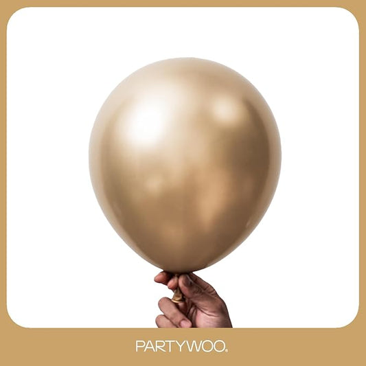 PartyWoo Metallic Gold Balloons 85pcs Different Sizes of 18 12 10 5 Inch Chrome Gold Balloon Arch Kit Garland for Birthday Graduation Baby Shower Wedding Bachelorette Party Decorations Gold-G127