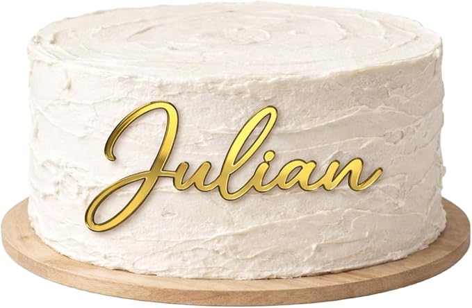 Custom Acrylic Cake Name Plaque | Cake Name Plate Plaque | Made in the USA | Cake Letters | Custom Cake Name Sign | Customizable Cake Topper Decoration for Birthday,BabyShower,Wedding