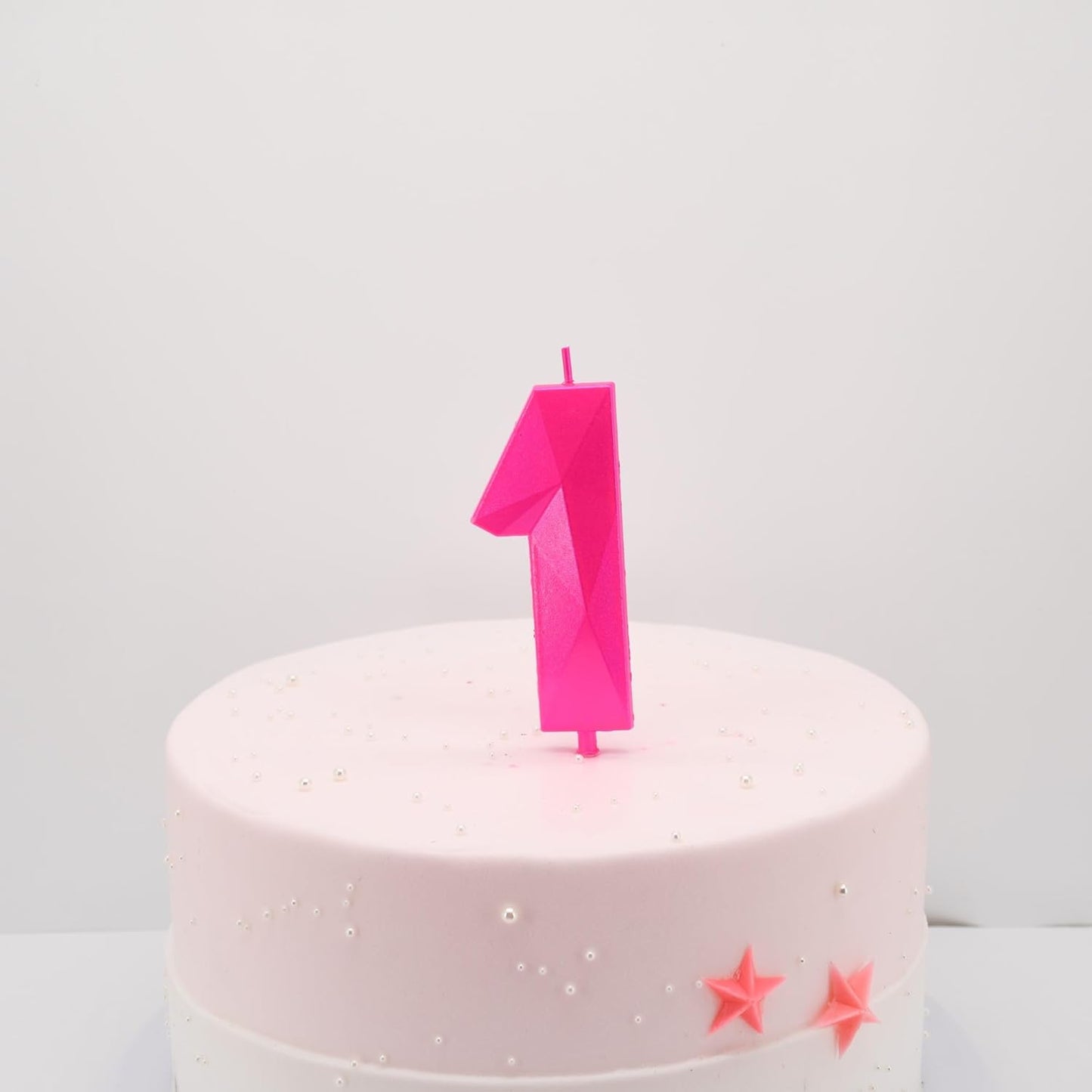 DERVENTA Large Birthday Candle Number 3D Pink 3.7 inch Party Celebration Anniversary Decoration Cake Topper 1 Piece (Number 15 Pink)