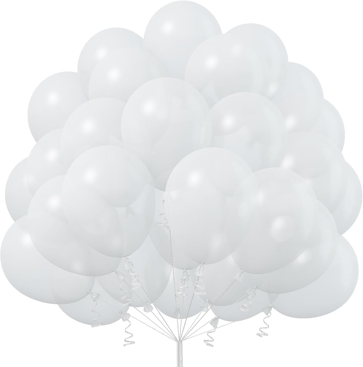 Pearl White Balloons 12 Inch, 50Pcs Pearl Balloon Bright Royal Clear Latex for Arch Helium Birthday Wedding Baby Shower Anniversary Party Decorations
