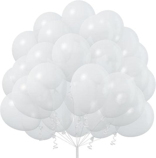 Pearl White Balloons 12 Inch, 50Pcs Pearl Balloon Bright Royal Clear Latex for Arch Helium Birthday Wedding Baby Shower Anniversary Party Decorations