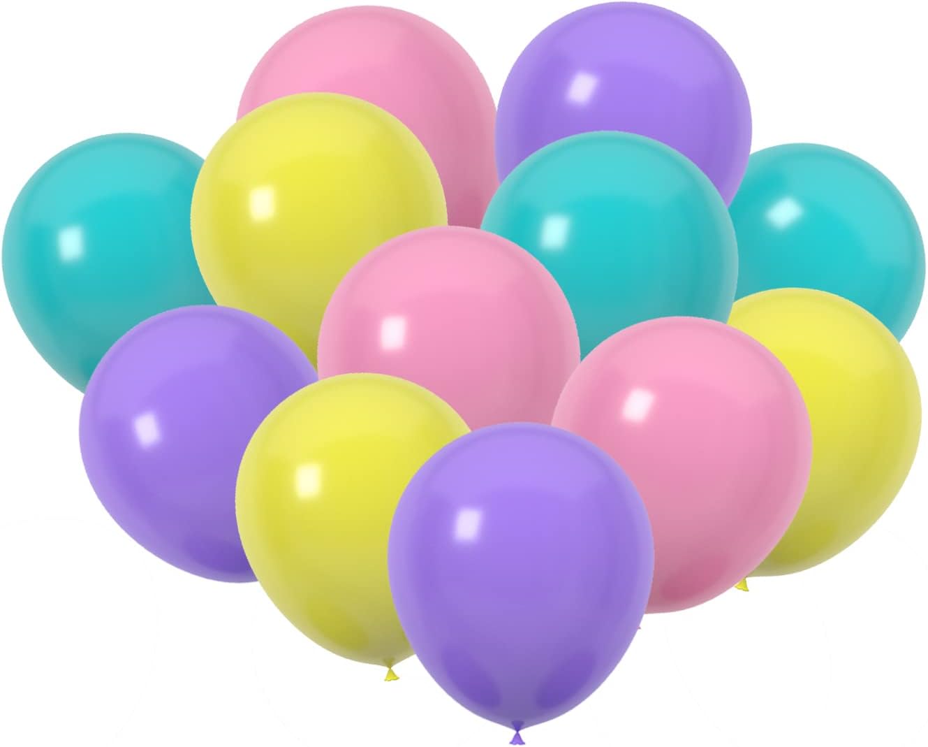 60 Count 12 Inch Latex Balloons for Birthday Wedding Party Decorations - Purple Teal Pink Yellow Baby Shower Supplies, Spring Summer Balloon Pack