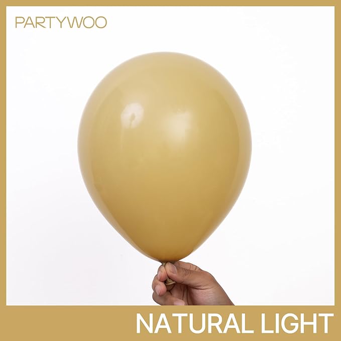 PartyWoo Tan Balloons 140pcs Different Sizes of 18 12 10 5 Inch Light Brown Neutral Boho Coffee Balloon Arch Kit Garland for Wedding Baby Shower Safari Woodland Birthday Party Decorations Brown-F19