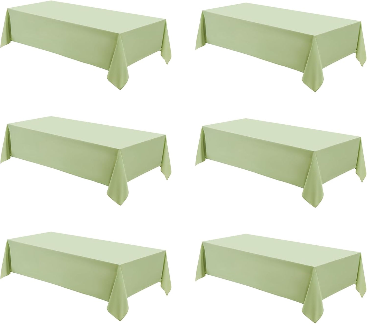 Rectangle Tablecloths 60x120 Inch 6 Pack Sage Green Tablecloth Washable Decorative Linen Polyester Table Cloths for Dining Table Banquets Buffet Parties and Wedding