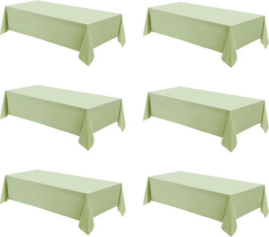 Rectangle Tablecloths 60x120 Inch 6 Pack Sage Green Tablecloth Washable Decorative Linen Polyester Table Cloths for Dining Table Banquets Buffet Parties and Wedding