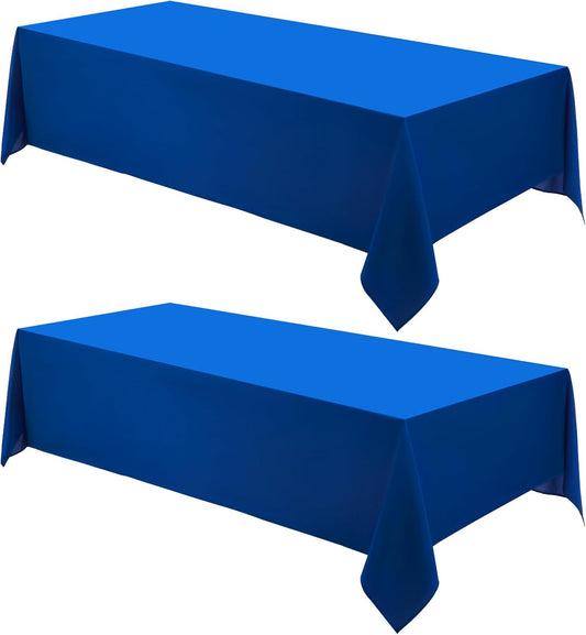 Rectangle Tablecloths 90x132 Inch 2 Pack Royal Blue Tablecloth Washable Decorative Linen Polyester Table Cloths for Dining Table Banquets Buffet Parties and Wedding