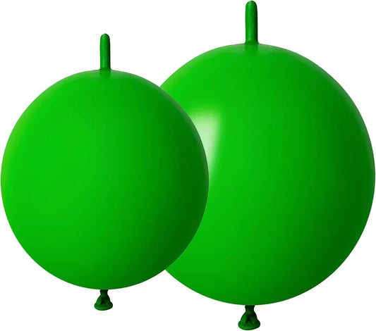 Green Link Balloons 6 & 12 Inch – 120 Pcs Latex Linking Balloons for Garden & Jungle Party Decor