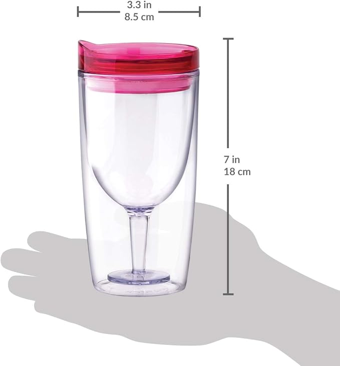 Cupture Insulated Wine Tumbler Cup With Drink-Through Lid - 10 oz, 8 Pack