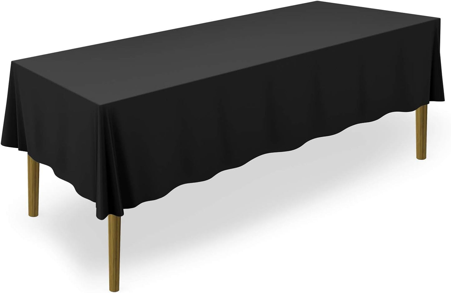 Lann's Linens - 70" x 120" Premium Tablecloth for Wedding/Banquet/Restaurant - Rectangular Polyester Fabric Table Cloth - Black
