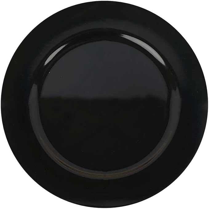 Efavormart 6 Pack | 13" Black Round Acrylic Plastic Charger Plates, Dinner Party Table Decor
