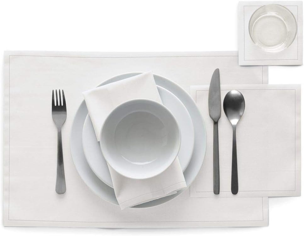 MY DRAP Basics Cotton Cocktail Napkin, 2 Packs of 50 Per Roll, Cream, 4.3 x 4.3 Inch
