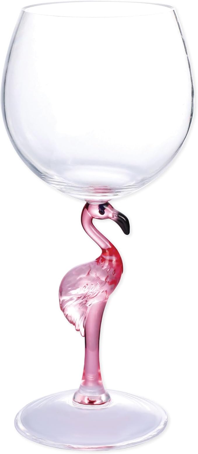 Supreme Housewares Flamingo Stem Wine Glasses, Pink Flamingo-Shaped Reusable Shatterproof Acrylic Glass for Red or White Wine, Poolside, Outdoors, Parties, 20 oz, Set of 2