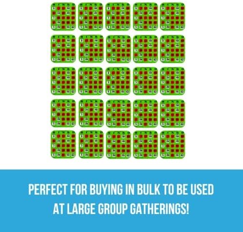 Regal Bingo - Shutter Slide Bingo Cards Only - 8” x 9” - 5-Ply Green Cardstock - Easy to Read - No Duplicates - Red Sliding Windows - Perfect for Large Groups, Bulk Purchasing
