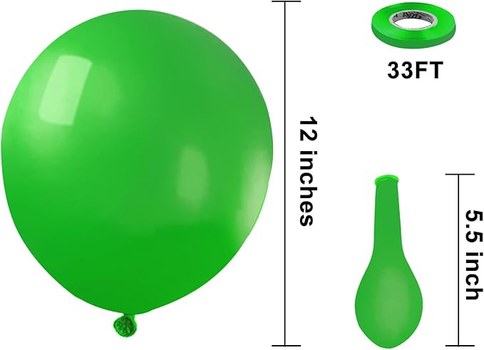KBZVNAF Green Balloons Latex Party Balloons - 50 Pack 12 inch Helium Matte Light Green Balloons for Birthday Wedding Baby Shower Summer Jungle Theme Party Decorations