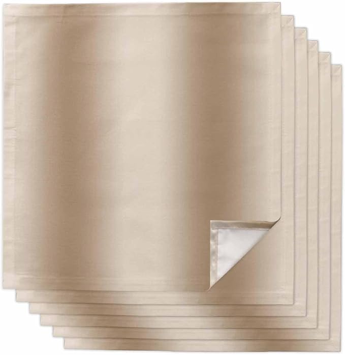 Khaki Ombre Cloth Napkins Set of 6 Reusable Dinner Napkins, Modern Abstract Art Cocktail Napkin, Farmhouse Gradient Washable Table Napkins for Wedding/Holiday Party/Baby Shower 20"x20"