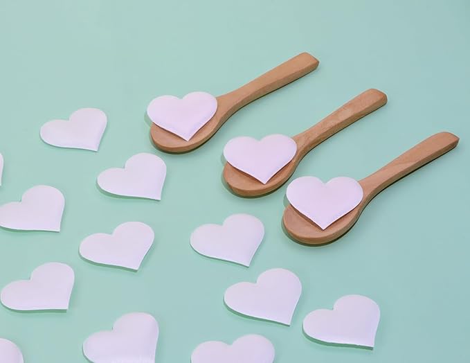 ONLYKXY 200Pcs 3.5cm Big Sponge Confetti Decor Glitter Flower Heart Shape Petals Table Decoration for Wedding Party Valentine's Day Scatter Ponge Petal Confetti (White)