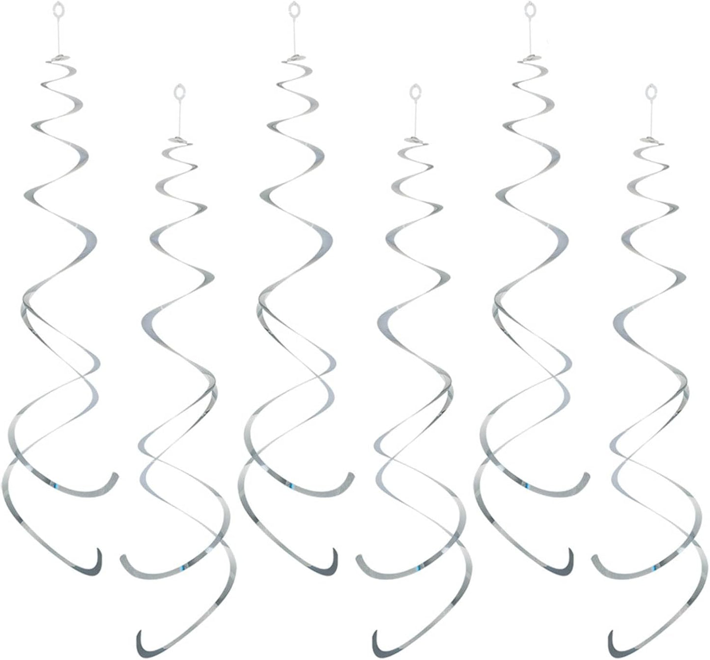 Party Swirl Decorations, Hanging Swirl for Ceiling Decorations, Silver, Pack of 30