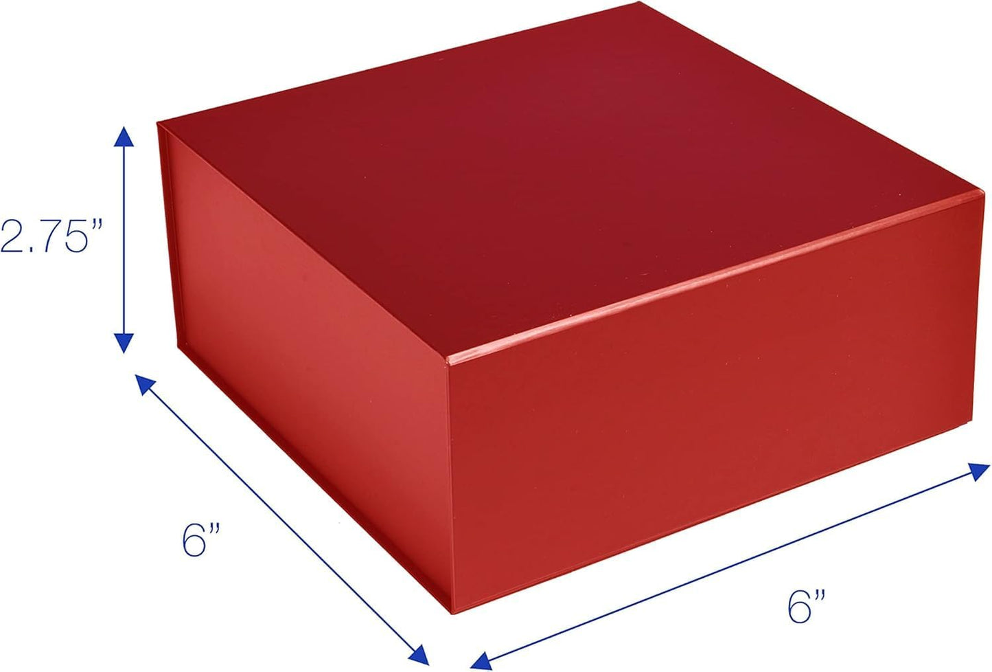 CECOBOX - Gift Boxes with Lids for Presents 6"x6"x2.75" - Matte, Collapsible Magnetic Closure Gift Box - Groomsmen & Bridesmaid Proposal Boxes, Wedding, PR, Birthdays, Holidays - Red, 1 Count (Pack of 5)