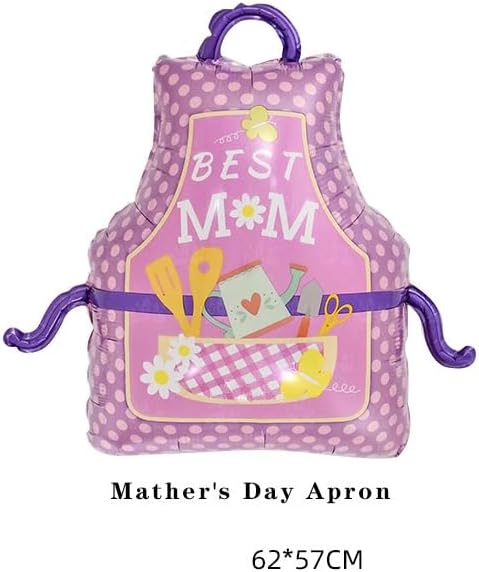 Happy Mother's Day Balloons Party Decorations Pink Flower Basket Heart Flower Pot Apron Gift Box Foil Helium Balloons for Mother's Day Supplies Best Mom Love You Mom Birthday Party Decorations
