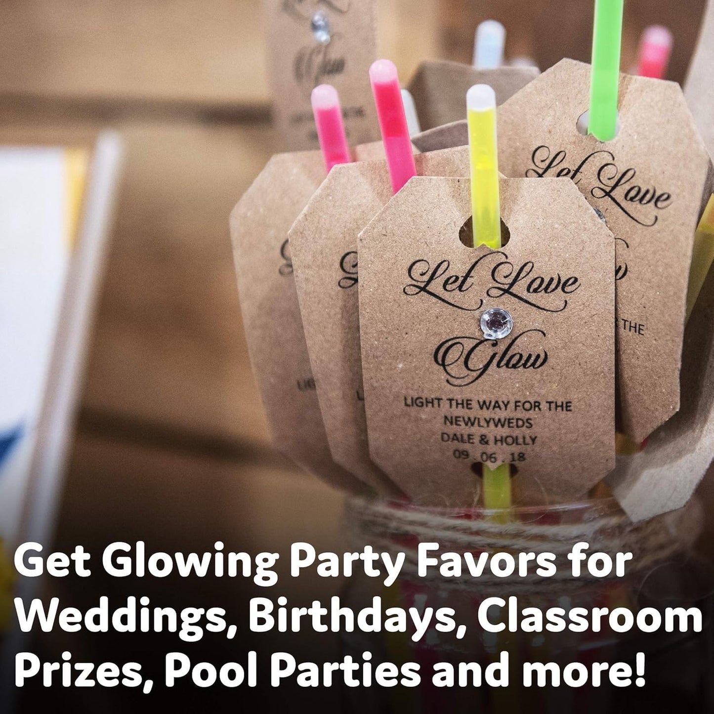 100 Glow Sticks Party Pack – Multi-Color Light Sticks with Connectors