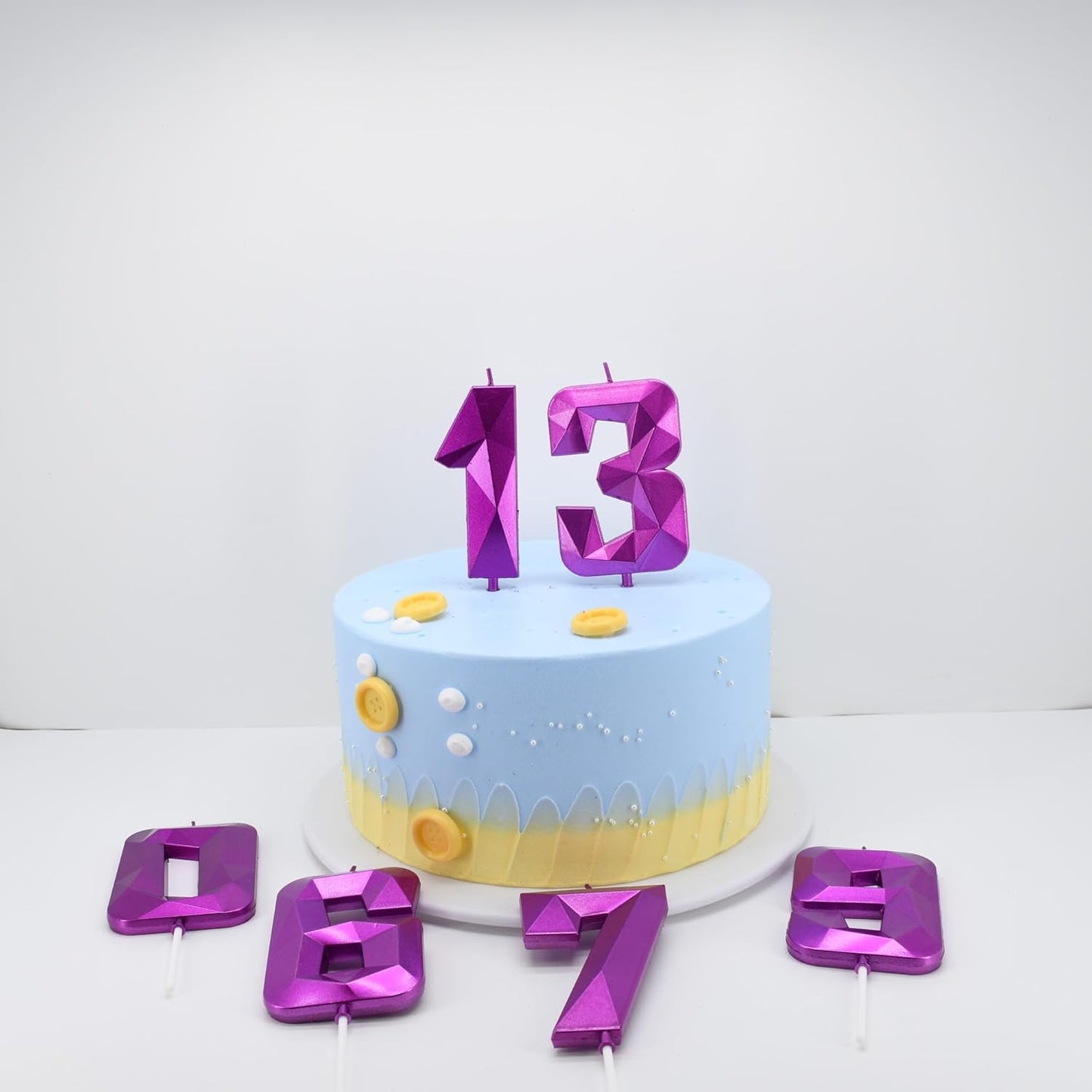 DERVENTA Large Birthday Candle Number 3D Purple 3.7 inch Party Celebration Anniversary Decoration Cake Topper 1 Piece (Number 18 Purple)