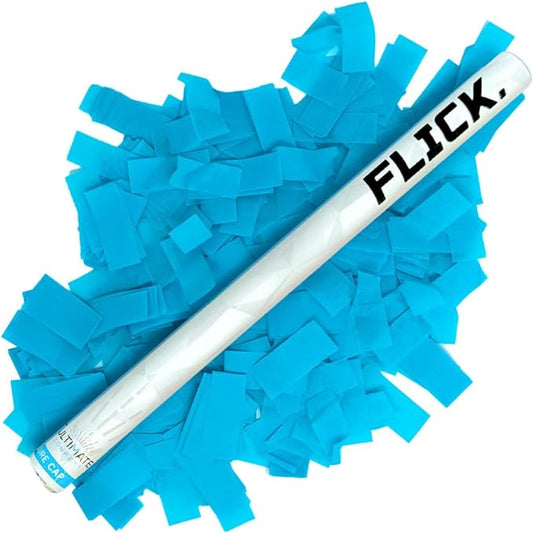 Ultimate Confetti - 8 Pack Turquoise Confetti Wands - Handheld 14" Biodegradable Tissue Paper Confetti Flick Flutter Sticks For Wedding, Birthday, Parties & Live Events - 2 Handfuls, 1.5 oz Each Stick