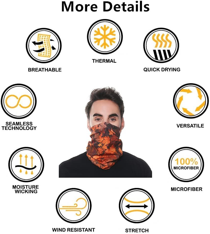 Headband Neck Gaiter Head Wrap Headwear Face Mask Magic Scarf Bandana for Men and Women