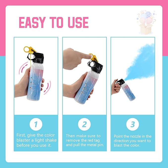 Gender Reveal Fire Extinguisher Color Smoke-Set of 2,Baby Revel Extinguishers Smoke for Boy or Girl Gender Reveal Ideas,Fire Extinguishers Pink or Blue Smoke for Gender Reveal Decorations