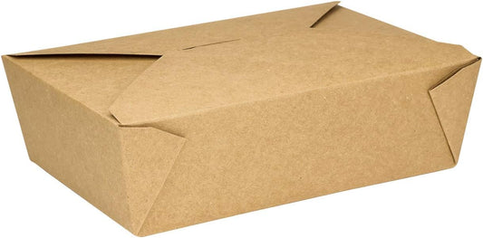 Karat Paper To Go Boxes [76 oz - 200ct] Leak-Resistant, Microwavable, Heavy-Duty Take Out Boxes | Grease Resistant & Stackable | #3 Kraft Brown