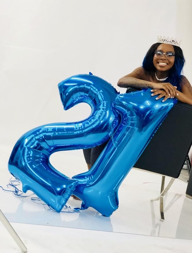 40 Inch Dark Blue Numbers Balloon, 18th Birthday Party Decoration for 1 8 18 81 Men & Women, 40 Inch Big Foil Balloon Number for Wedding Celebration Adult Party Supplies